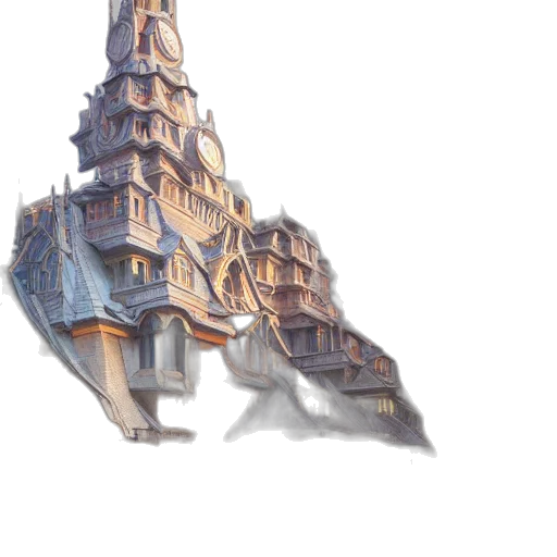 crown, building, dragon, sword transparent PNG cut-out