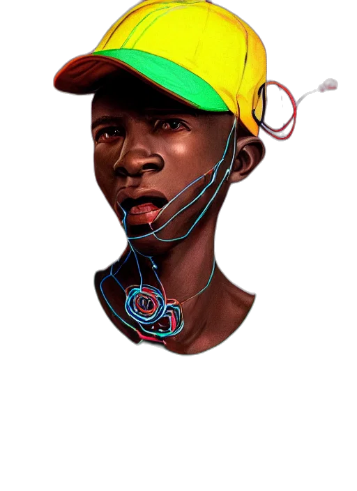 face, hat, staff, jewelry transparent PNG cut-out