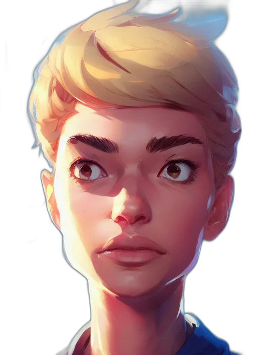 face, concept art, comic book art, cartoon transparent PNG cut-out