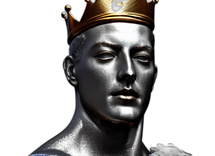 crown, face, mask, photorealistic transparent PNG cut-out