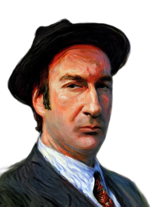 hat, face, oil painting, photorealistic transparent PNG cut-out