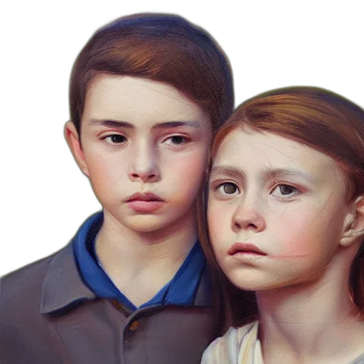 face, photorealistic, oil painting, concept art transparent PNG cut-out