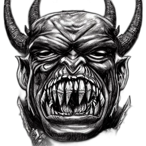 face, mask, creature, pencil sketch transparent PNG cut-out