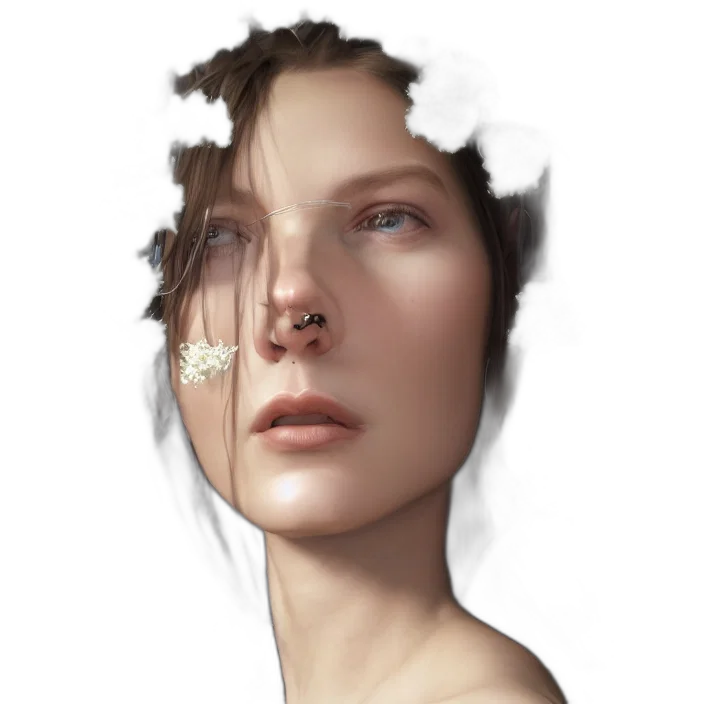 face, crown, hair, jewelry transparent PNG cut-out