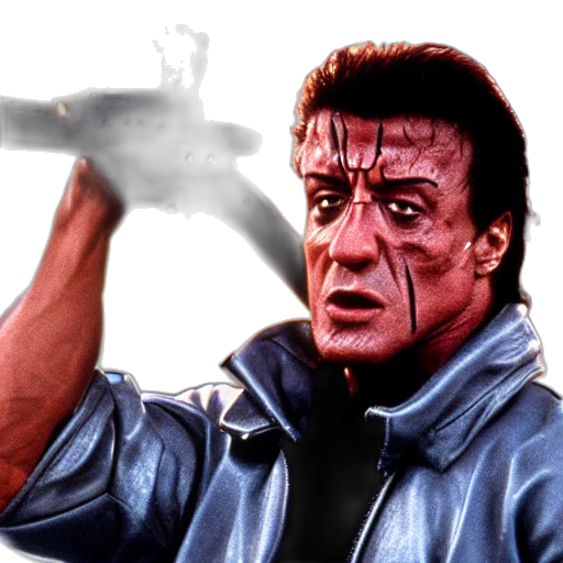 jacket, weapon, face, comic book art transparent PNG cut-out