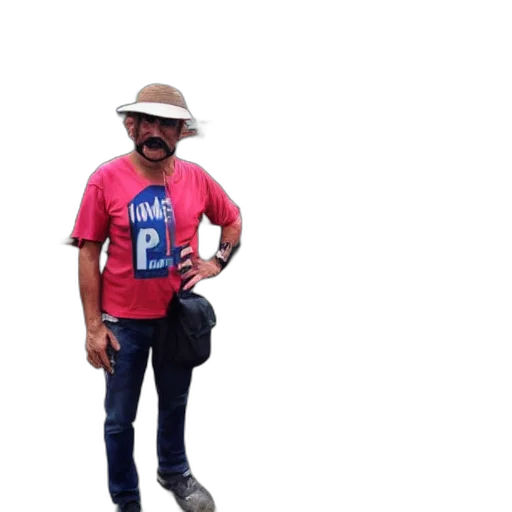 staff, hat, jacket, robot transparent PNG cut-out