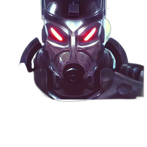 robot, mask, face, concept art transparent PNG cut-out