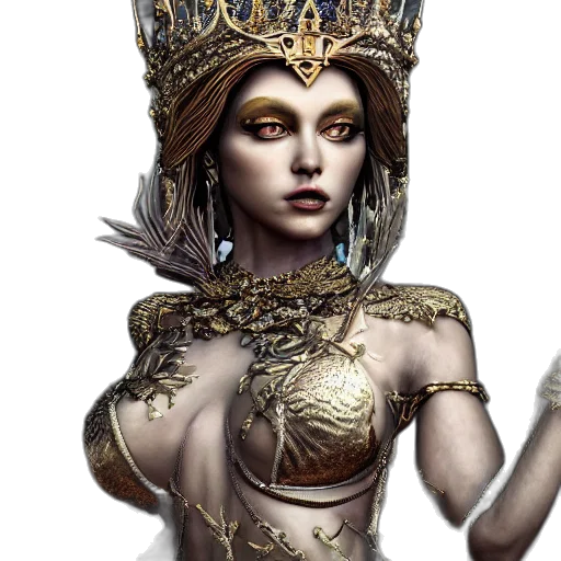crown, jewelry, staff, fantasy art transparent PNG cut-out