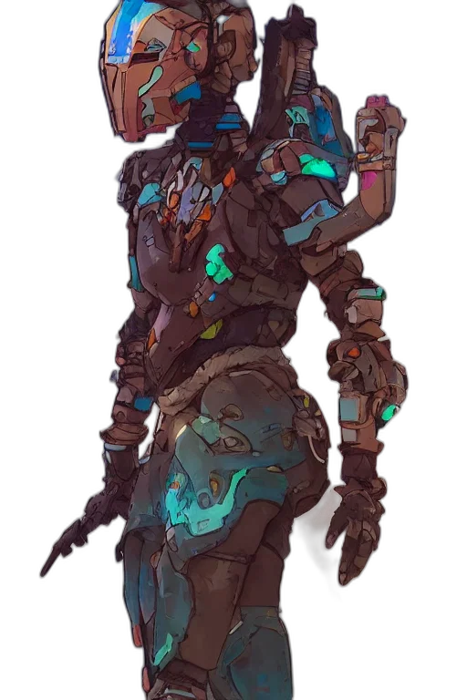 robot, weapon, staff, jacket transparent PNG cut-out