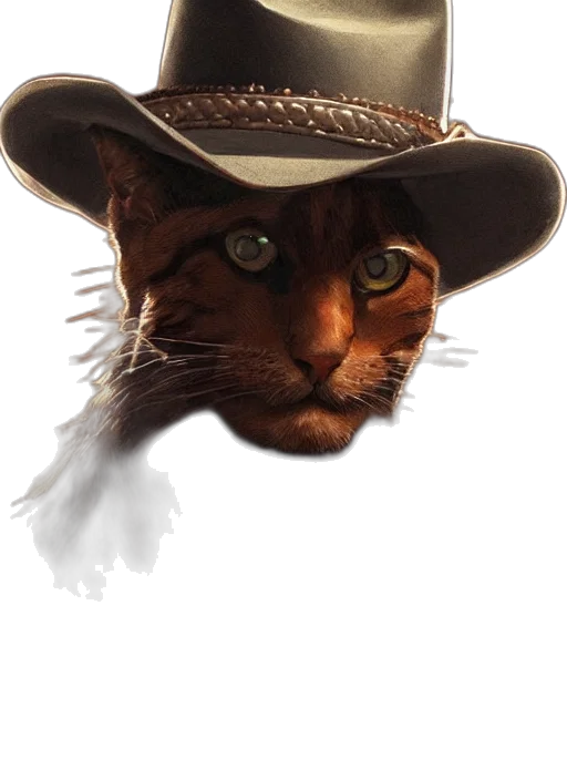 hat, animal, staff, face transparent PNG cut-out