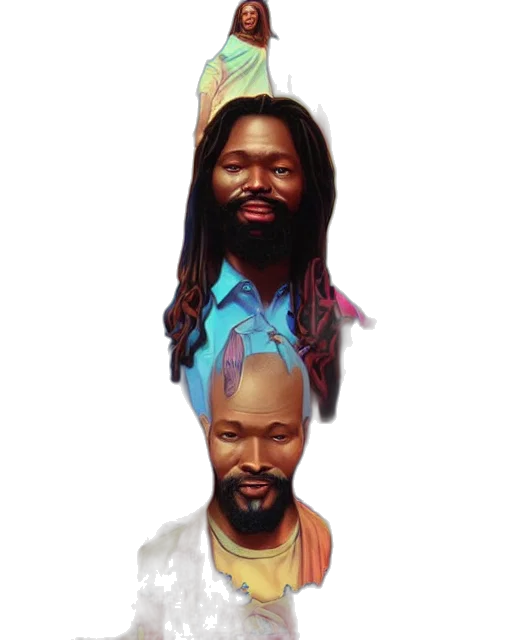 hair, staff, concept art, vaporwave transparent PNG cut-out
