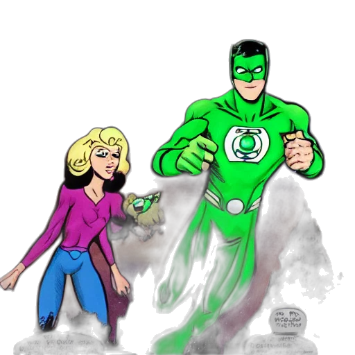 comic book art, concept art, cartoon, green transparent PNG cut-out