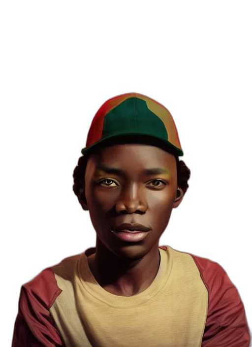 face, hat, animal, staff transparent PNG cut-out