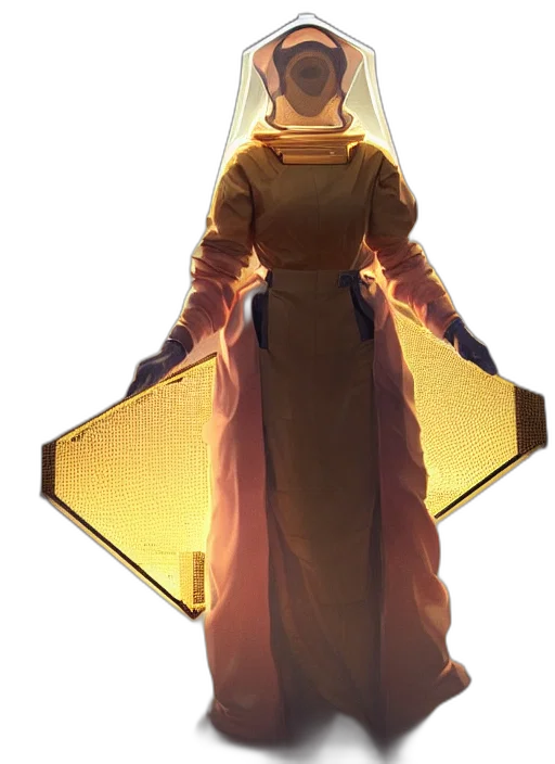 dress, staff, sword, robot transparent PNG cut-out