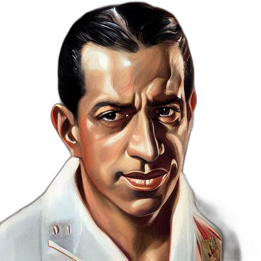 face, jacket, staff, photorealistic transparent PNG cut-out