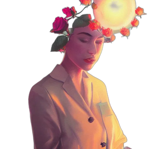 staff, crown, flower, hat transparent PNG cut-out