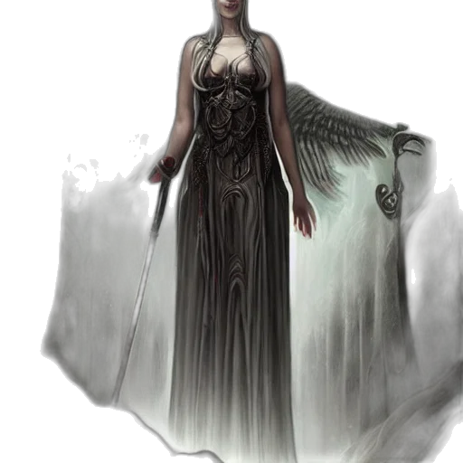 dress, creature, staff, concept art transparent PNG cut-out