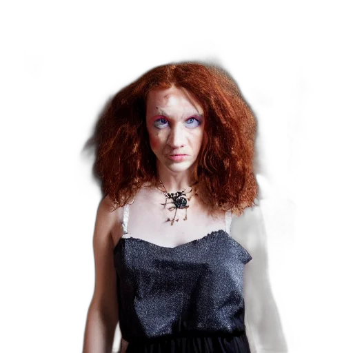 dress, hair, jewelry, photorealistic transparent PNG cut-out