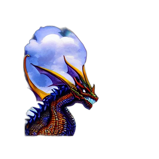 dragon, creature, crown, mask transparent PNG cut-out