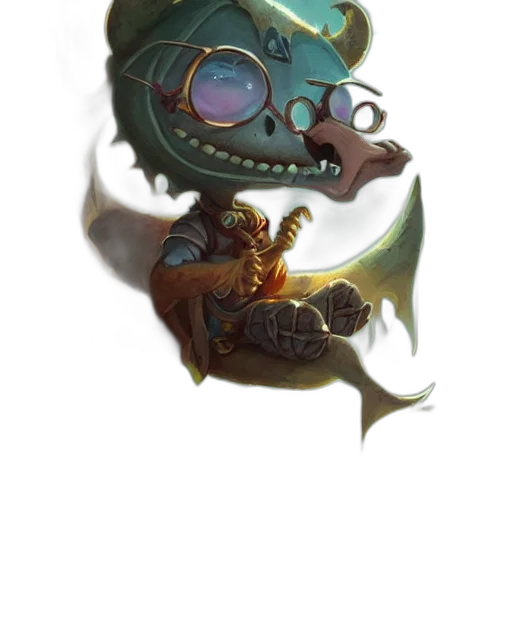 dragon, creature, mask, staff transparent PNG cut-out