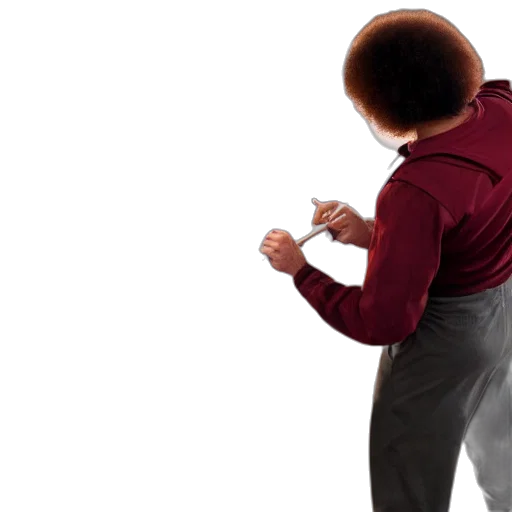staff, hair, jacket, 3d render transparent PNG cut-out