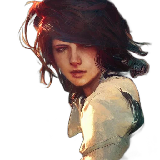 face, hair, jacket, robot transparent PNG cut-out