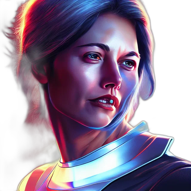 face, fantasy art, comic book art, concept art transparent PNG cut-out