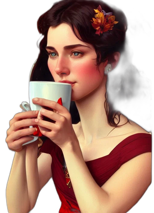 dress, face, fantasy art, photorealistic transparent PNG cut-out