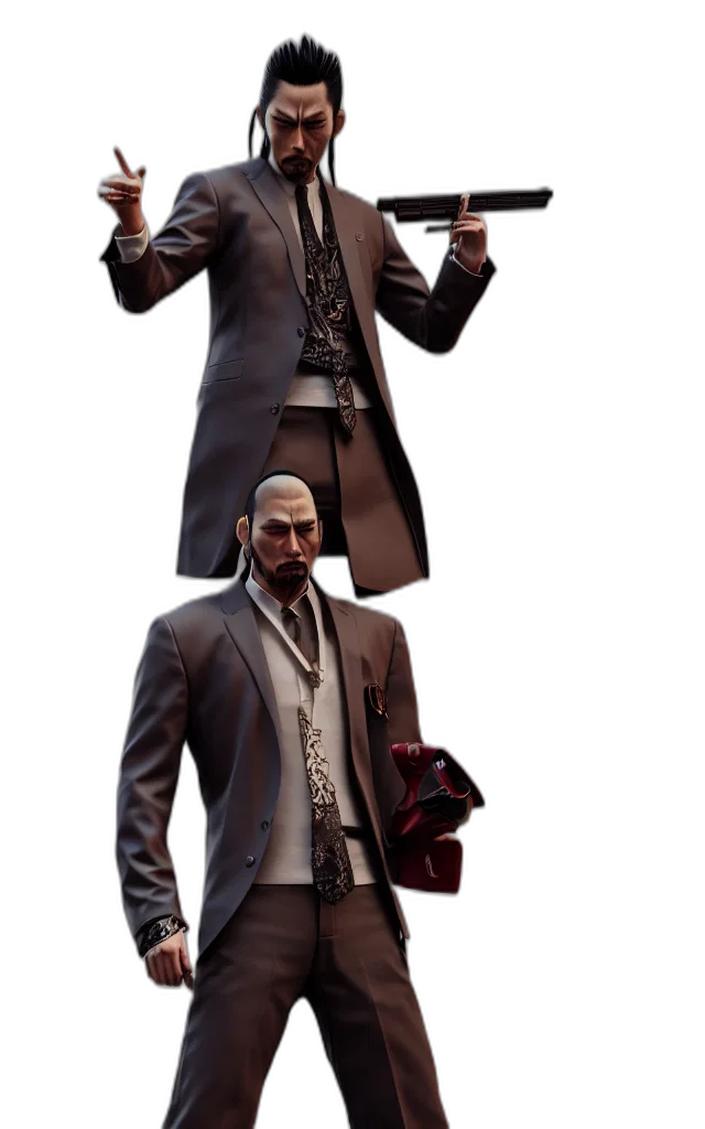 jacket, staff, concept art, 3d render transparent PNG cut-out