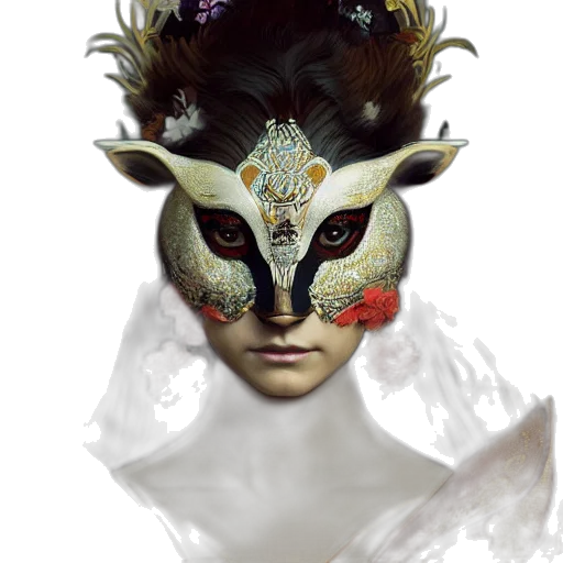 mask, crown, face, creature transparent PNG cut-out