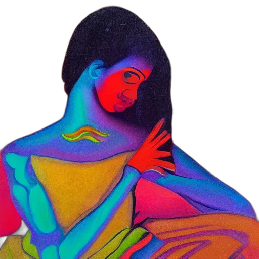 dress, jewelry, face, oil painting transparent PNG cut-out