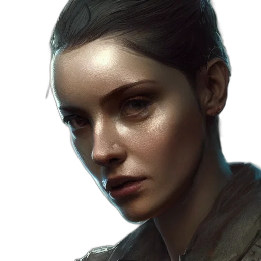 face, jacket, weapon, staff transparent PNG cut-out