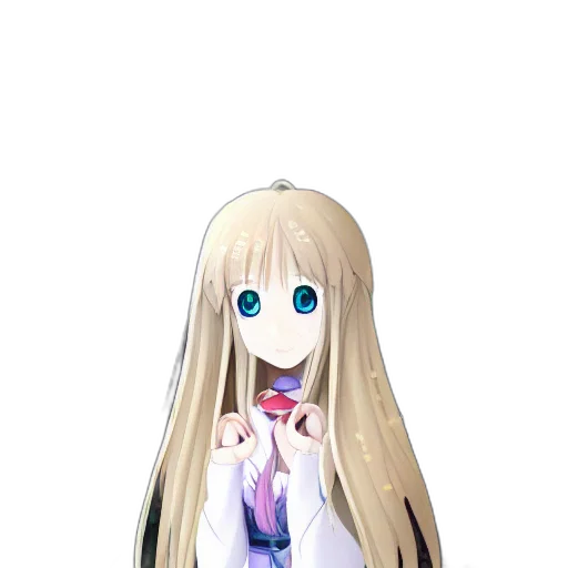 hair, dress, staff, creature transparent PNG cut-out