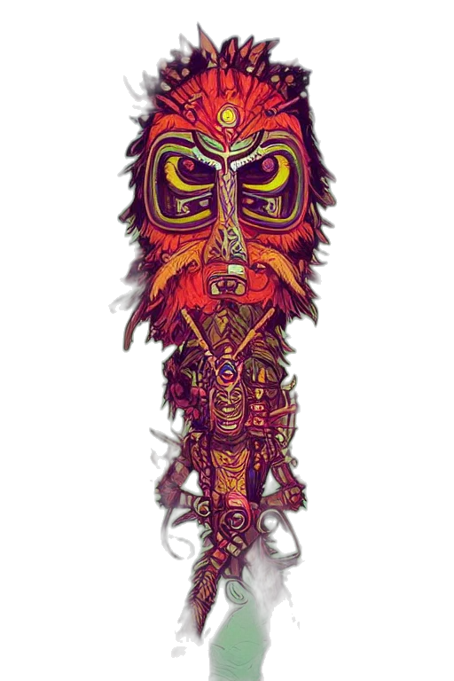mask, staff, face, crown transparent PNG cut-out