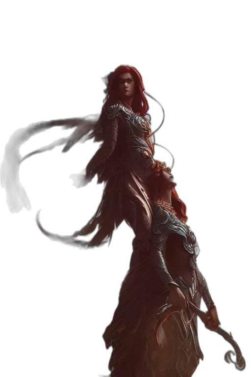 dress, creature, hair, concept art transparent PNG cut-out