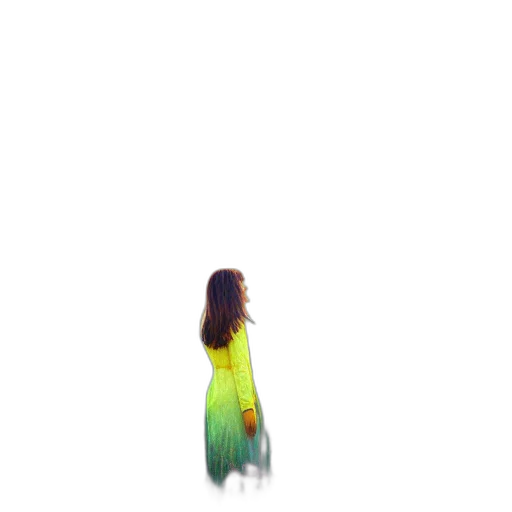 dress, jacket, hair, creature transparent PNG cut-out