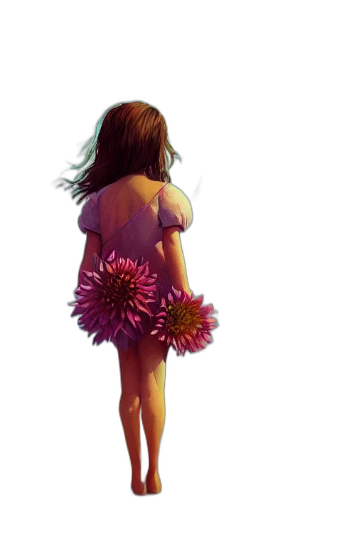 dress, flower, concept art, pixel art transparent PNG cut-out