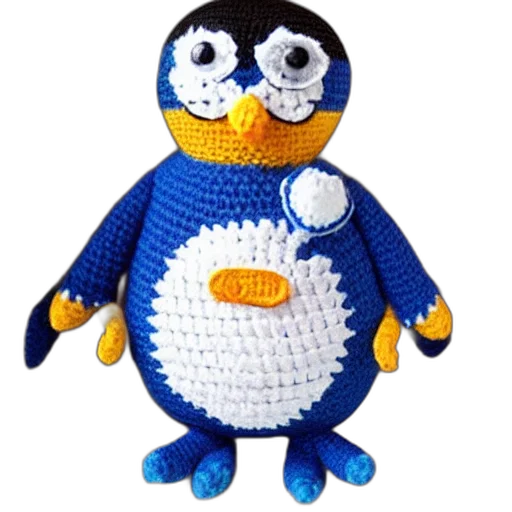 3d render, pixel art, blue, crocheted transparent PNG cut-out