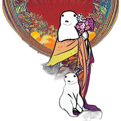 flower, staff, dress, mask transparent PNG cut-out