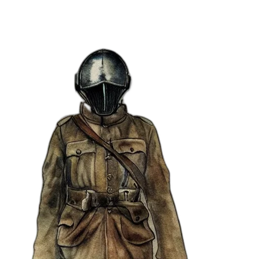 jacket, mask, staff, weapon transparent PNG cut-out