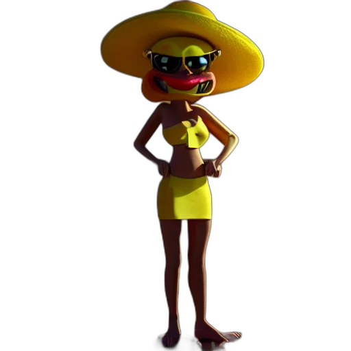 hat, dress, staff, robot transparent PNG cut-out