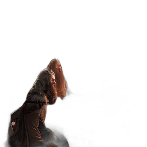 hair, staff, creature, jacket transparent PNG cut-out