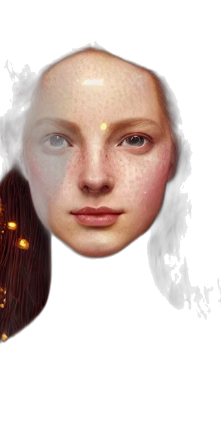 face, mask, crown, hair transparent PNG cut-out