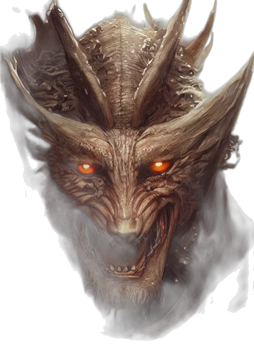 dragon, face, mask, creature transparent PNG cut-out