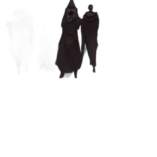 dress, mask, staff, jacket transparent PNG cut-out