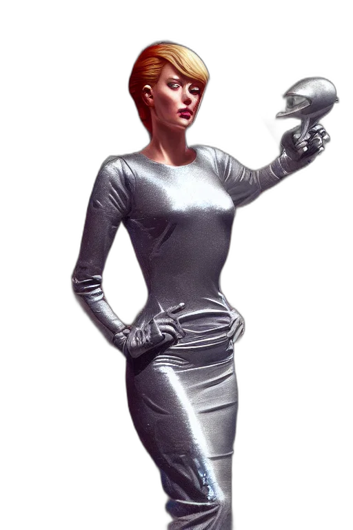 dress, robot, jewelry, staff transparent PNG cut-out