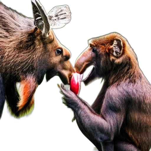 concept art, photorealistic, photo, moose transparent PNG cut-out