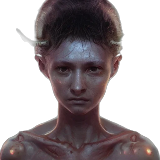 face, creature, mask, staff transparent PNG cut-out