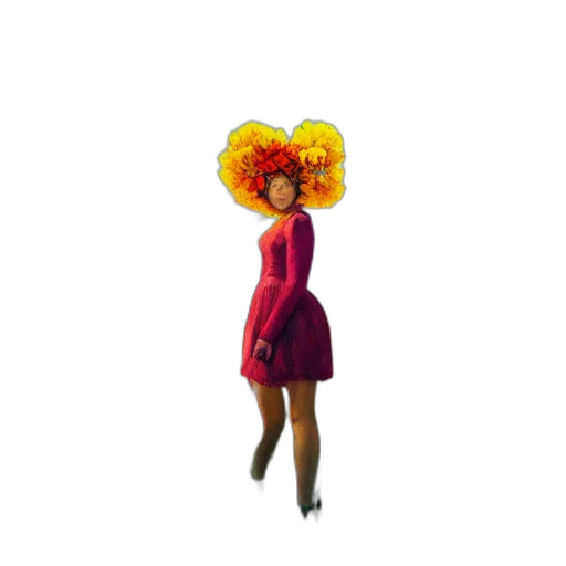 hat, dress, flower, crown transparent PNG cut-out