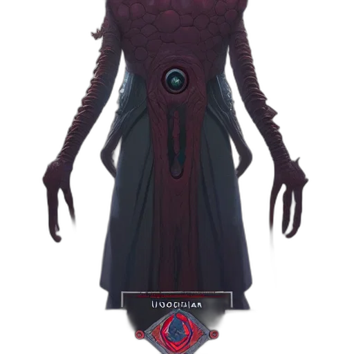 creature, dress, staff, robot transparent PNG cut-out